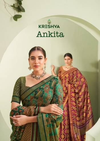 KRESHVA ANKITA 1043 TO 1047 DESIGNER GEORGETTE SAREE WHOLESALER IN INDIA
